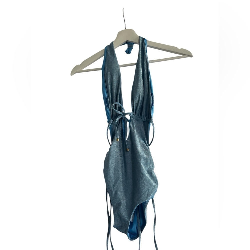 Shimmering Blue Halter Swimsuit Size Small